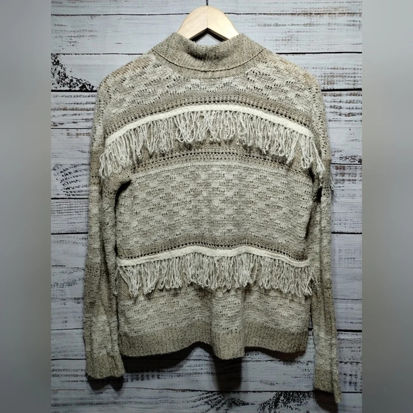 Natural Reflections Cream Cardigan in size Small Western Boho Fringe - Picture 2 of 5